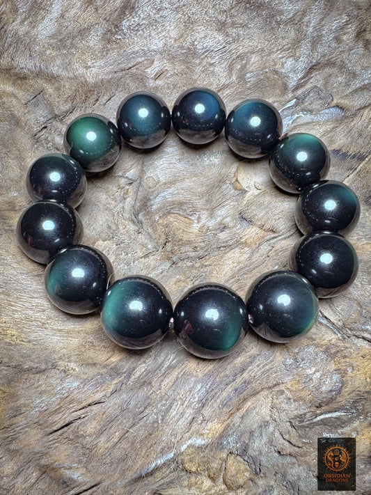 bracelet en obsidienne œil céleste naturelle exceptionnel