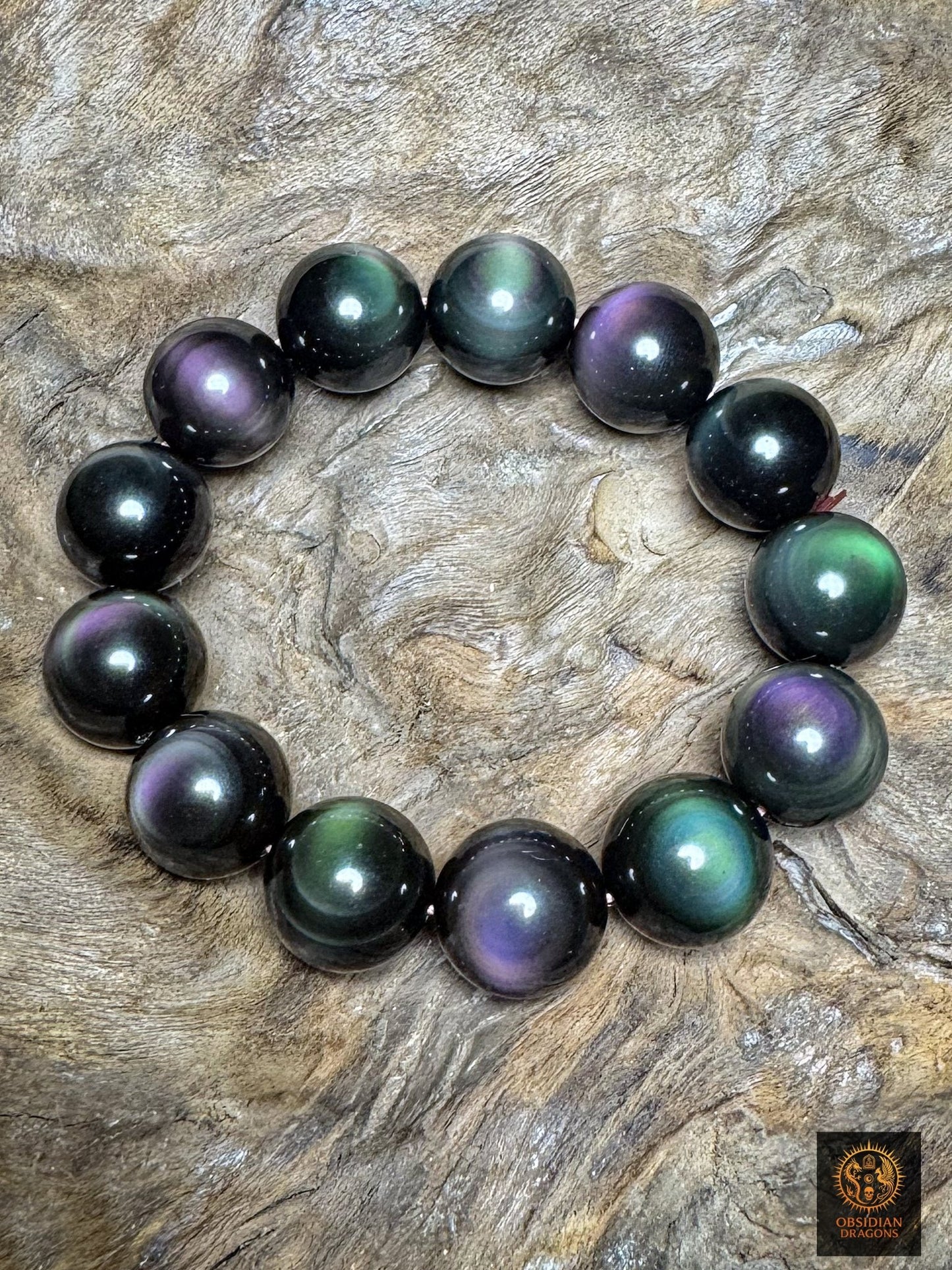 bracelet en obsidienne œil céleste naturelle exceptionnel