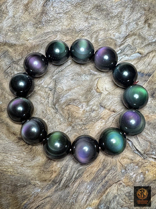 bracelet en obsidienne œil céleste naturelle exceptionnel
