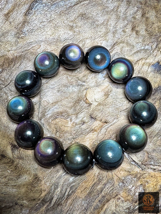bracelet en obsidienne œil céleste naturelle exceptionnel
