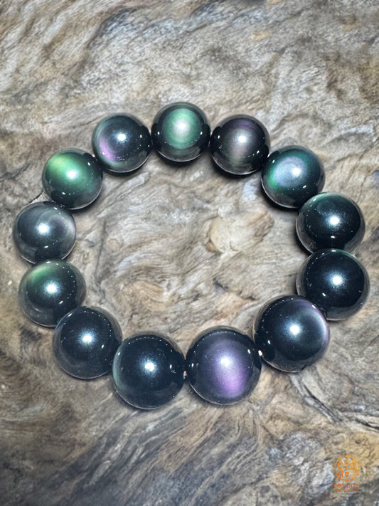 bracelet en obsidienne œil céleste naturelle exceptionnel