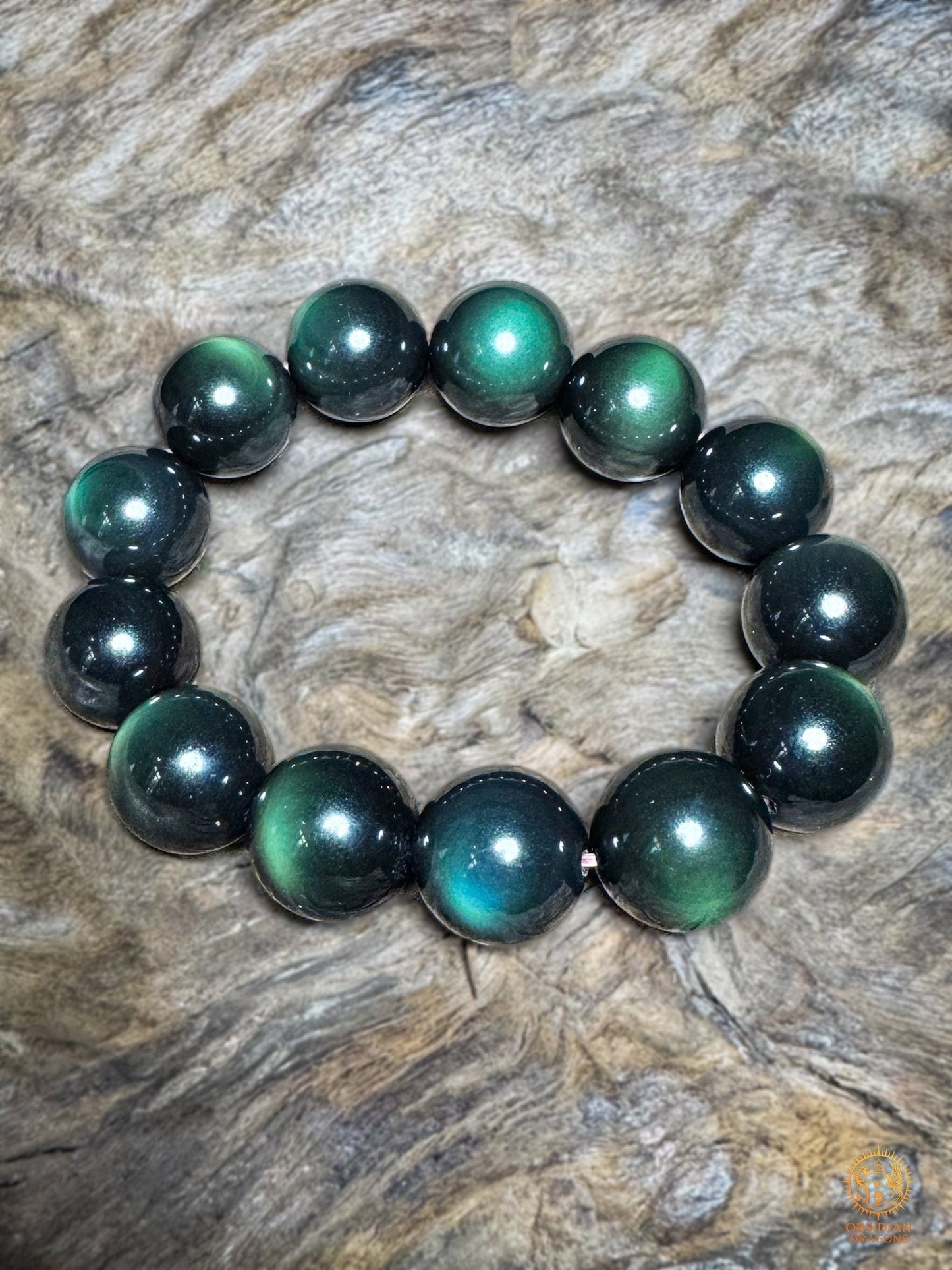 bracelet en obsidienne œil céleste naturelle exceptionnel