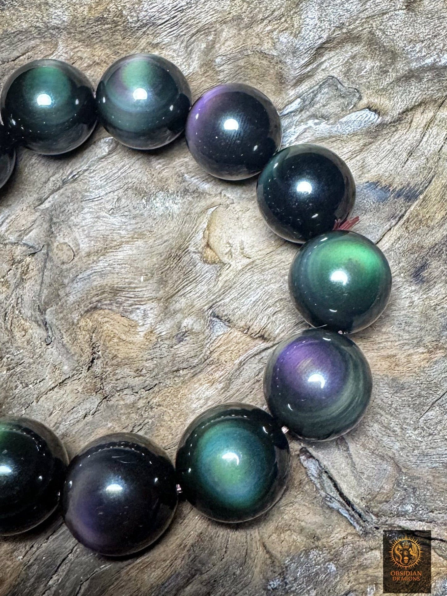 bracelet en obsidienne œil céleste naturelle exceptionnel