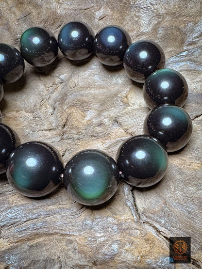 bracelet en obsidienne œil céleste naturelle exceptionnel