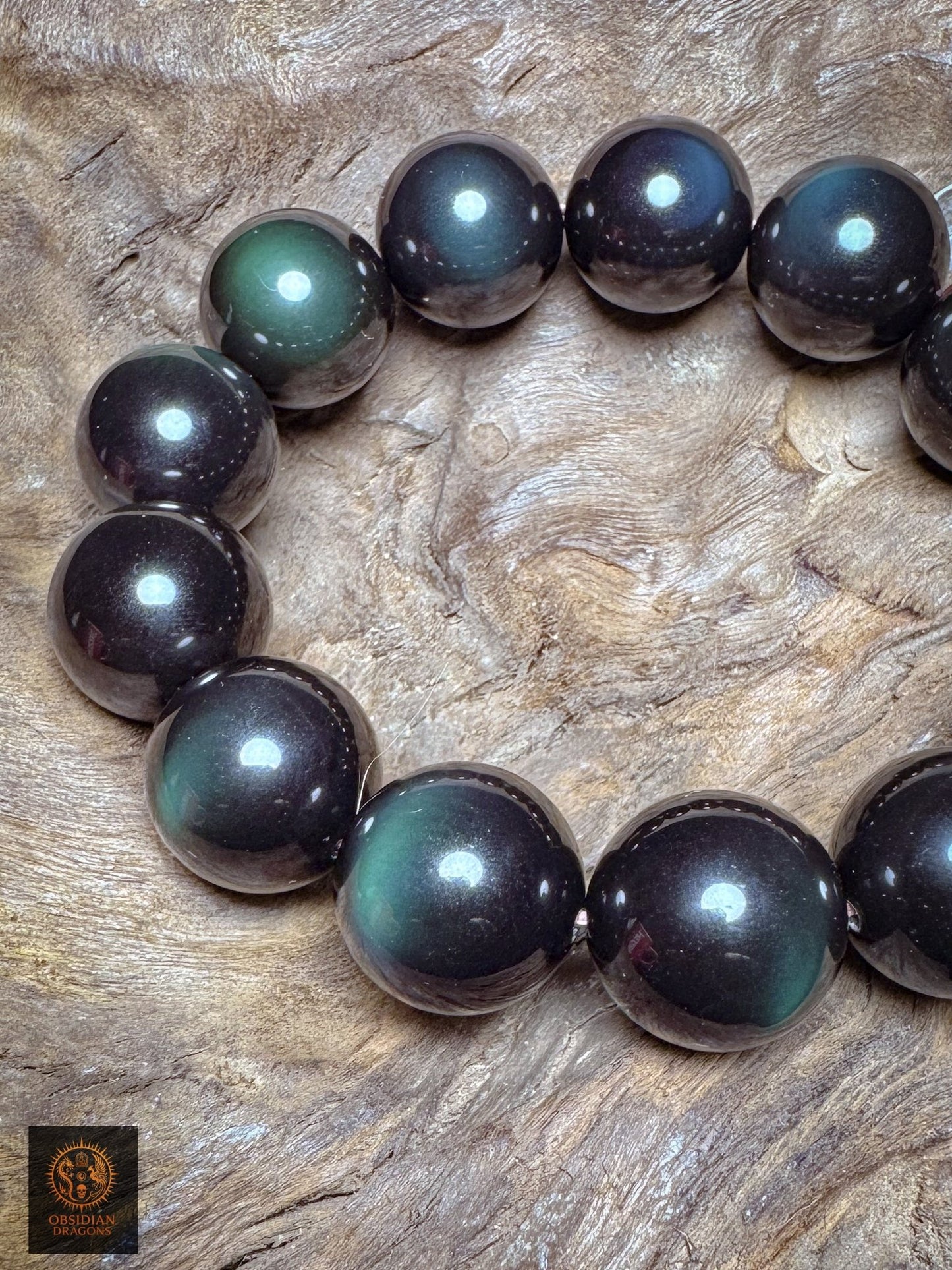 bracelet en obsidienne œil céleste naturelle exceptionnel