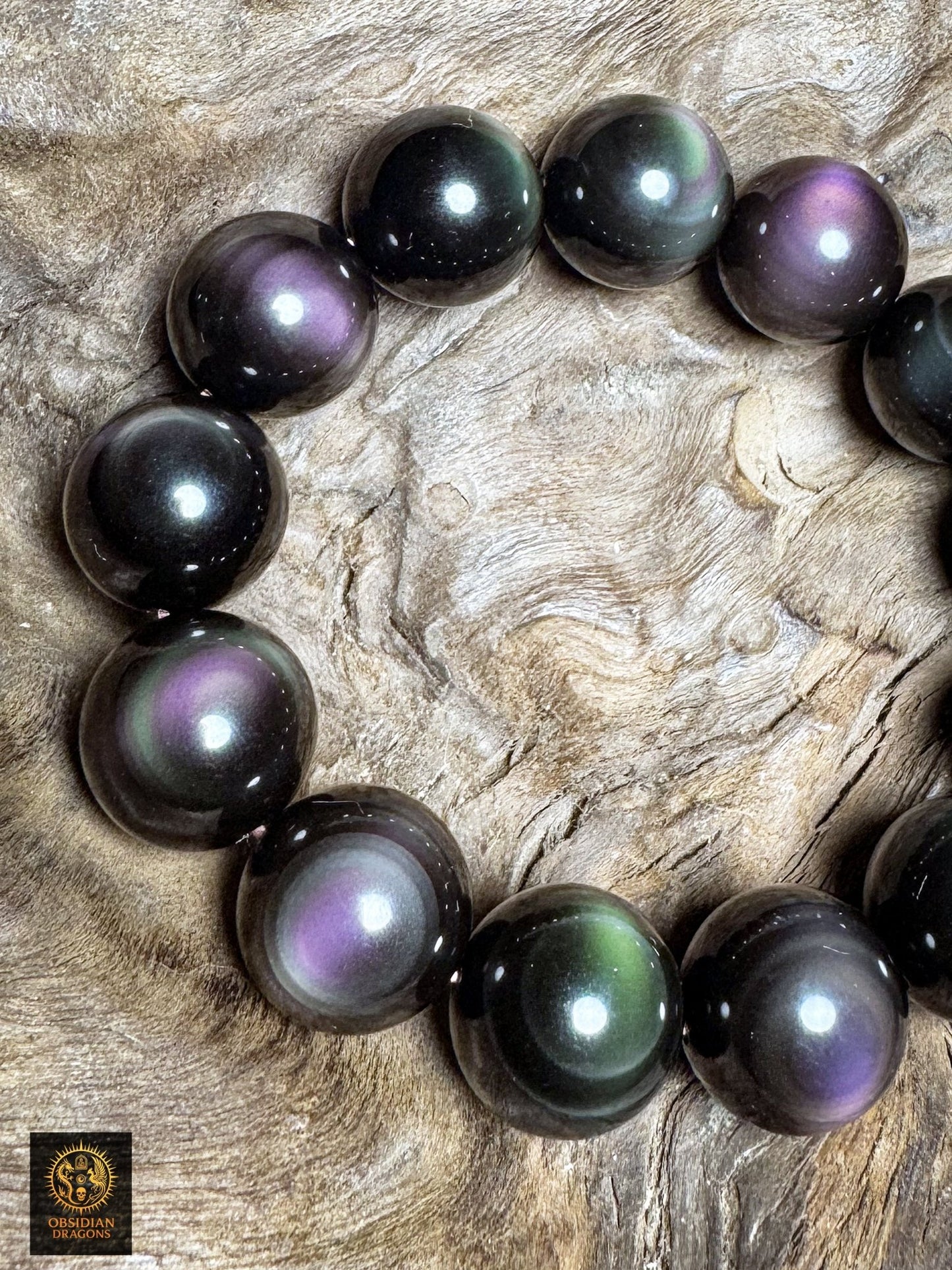 bracelet en obsidienne œil céleste naturelle exceptionnel