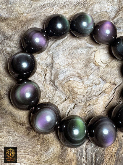 bracelet en obsidienne œil céleste naturelle exceptionnel