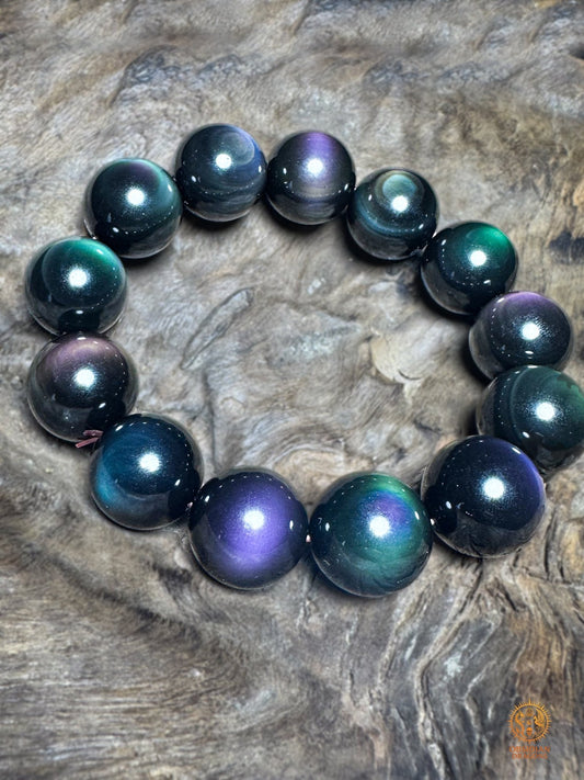 bracelet en obsidienne œil céleste naturelle exceptionnel