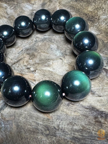 bracelet en obsidienne œil céleste naturelle exceptionnel