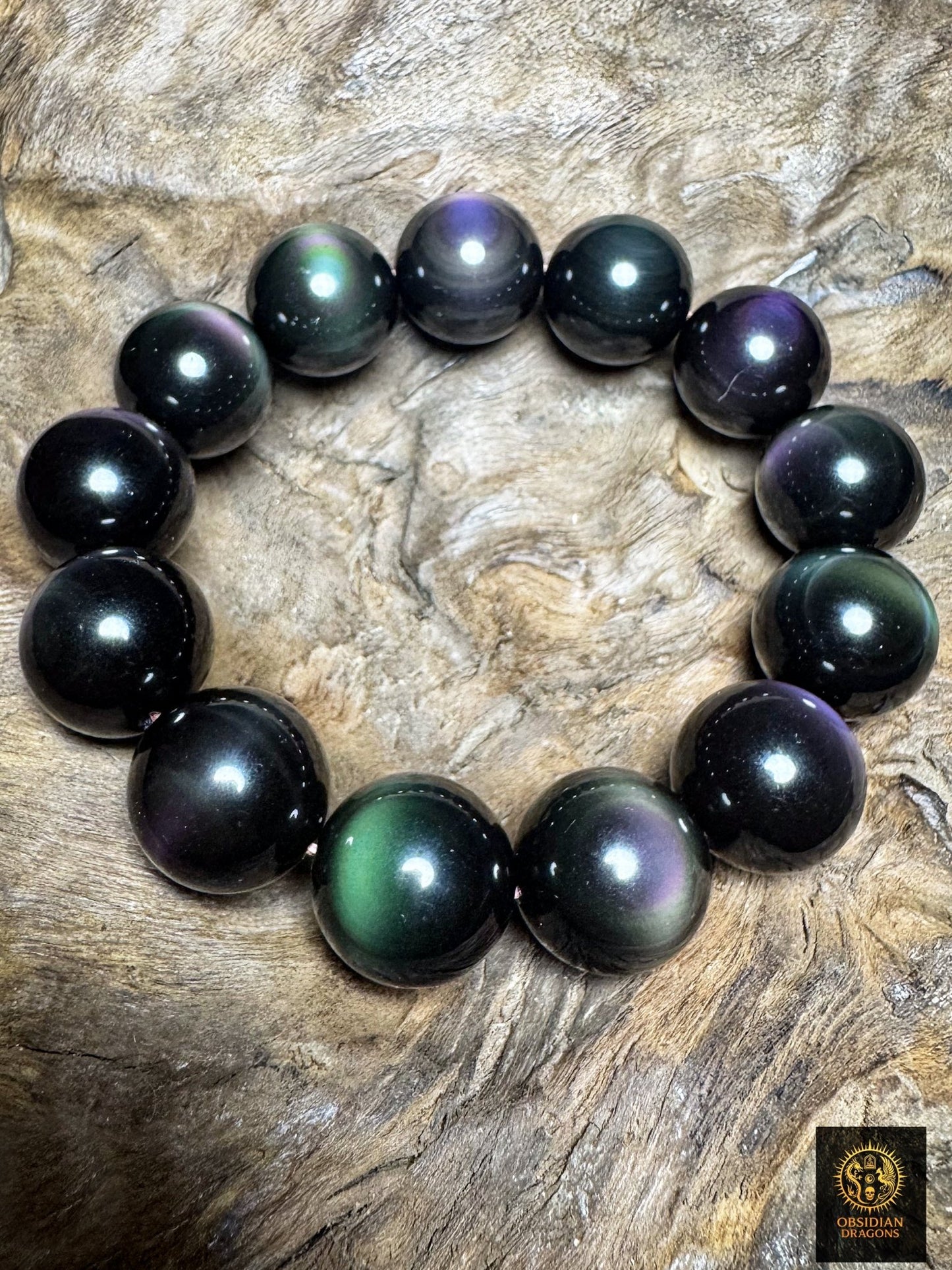 bracelet en obsidienne œil céleste naturelle exceptionnel