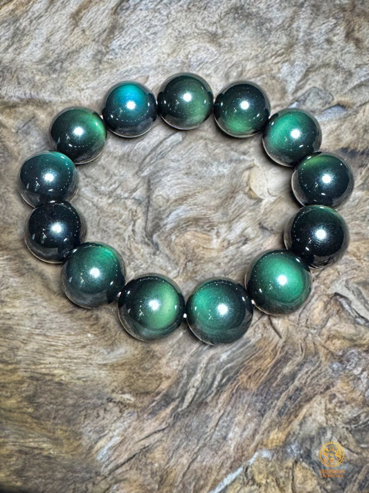 bracelet en obsidienne œil céleste naturelle exceptionnel