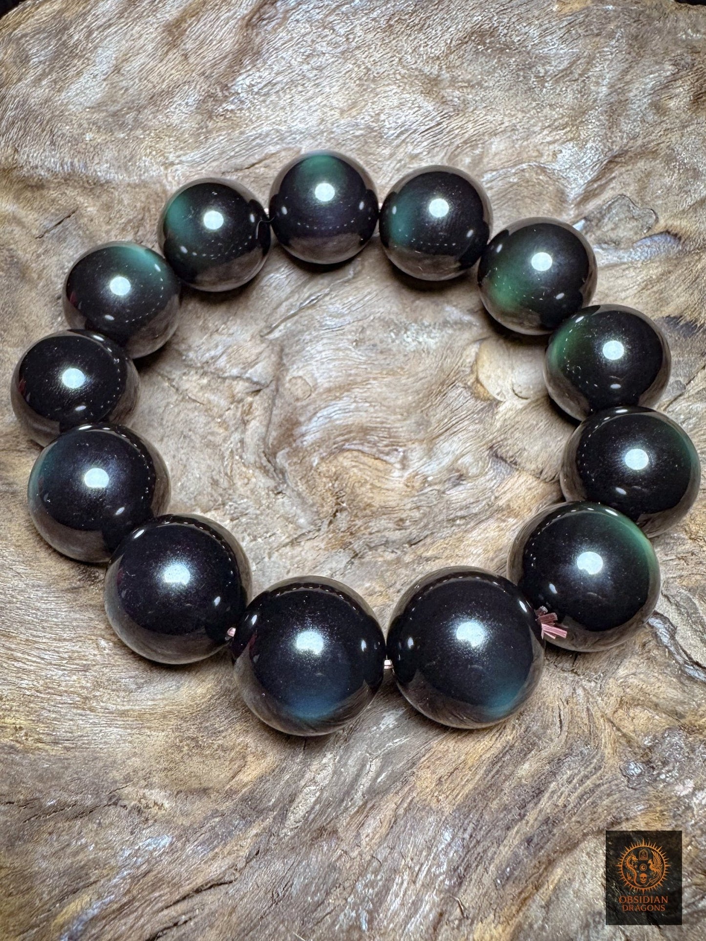 bracelet en obsidienne œil céleste naturelle exceptionnel