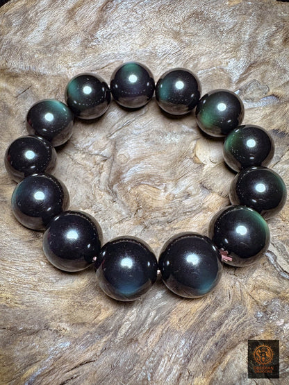 bracelet en obsidienne œil céleste naturelle exceptionnel