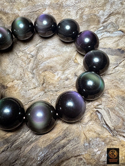 bracelet en obsidienne œil céleste naturelle exceptionnel