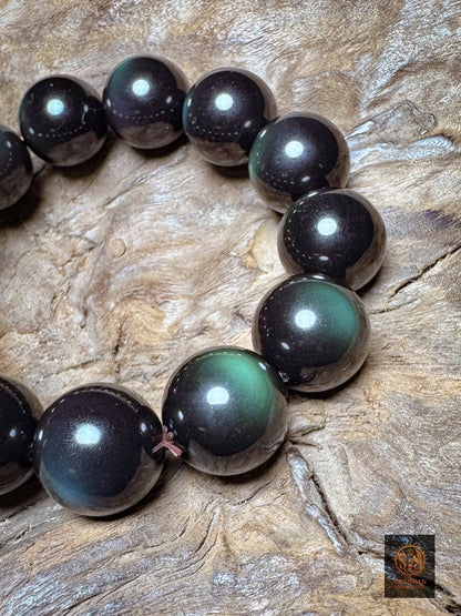 bracelet en obsidienne œil céleste naturelle exceptionnel