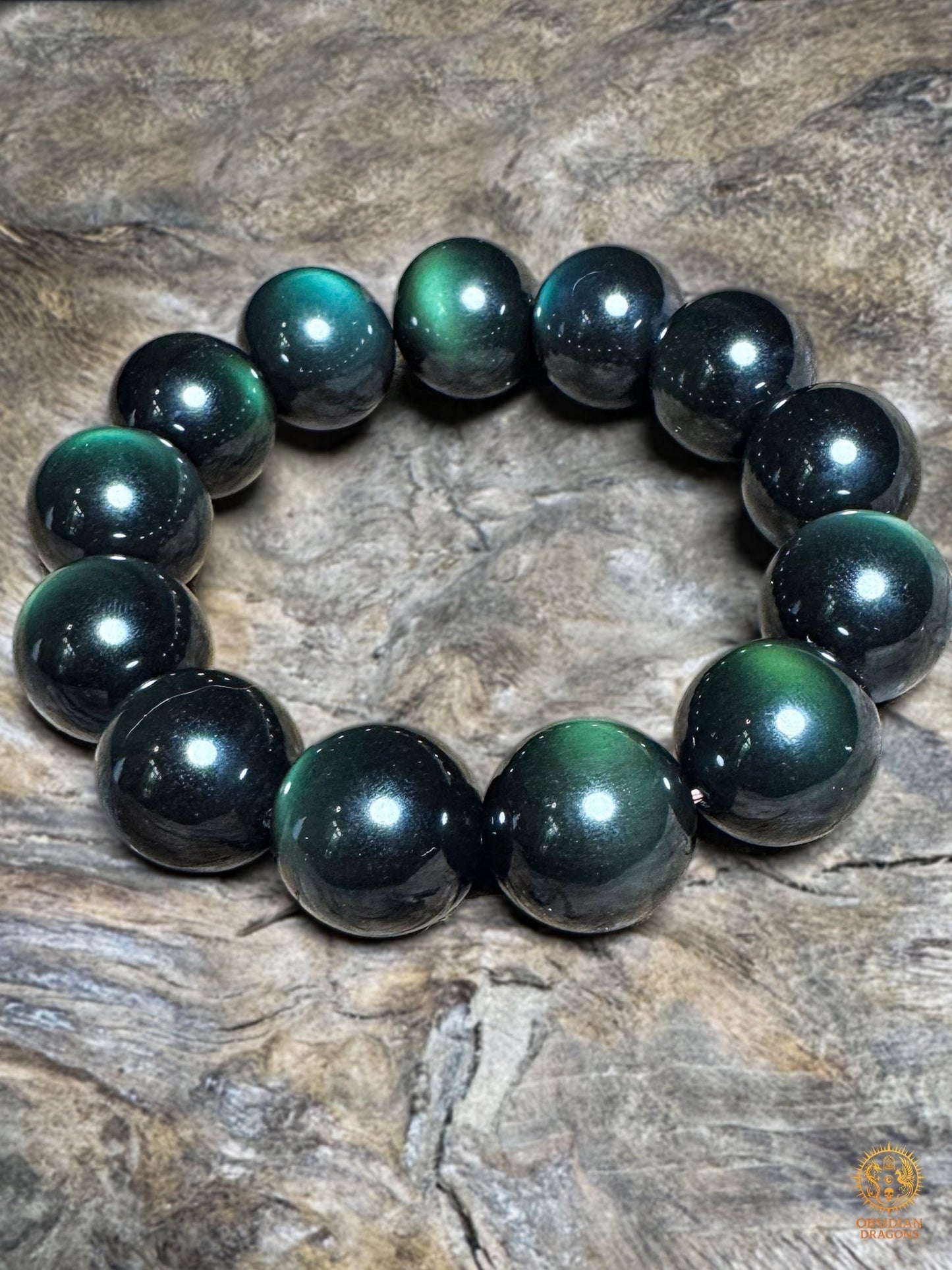 bracelet en obsidienne œil céleste naturelle exceptionnel