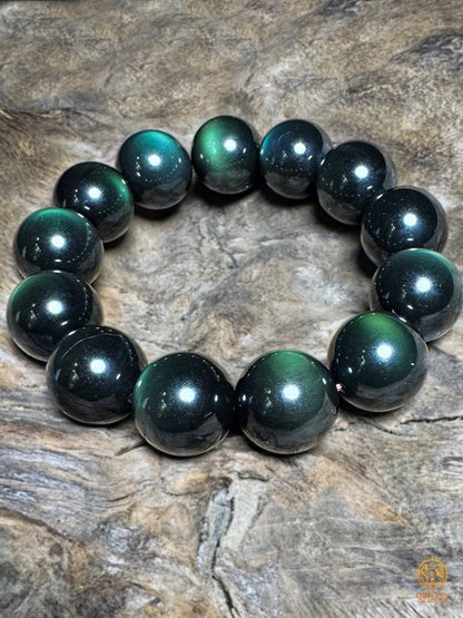 bracelet en obsidienne œil céleste naturelle exceptionnel