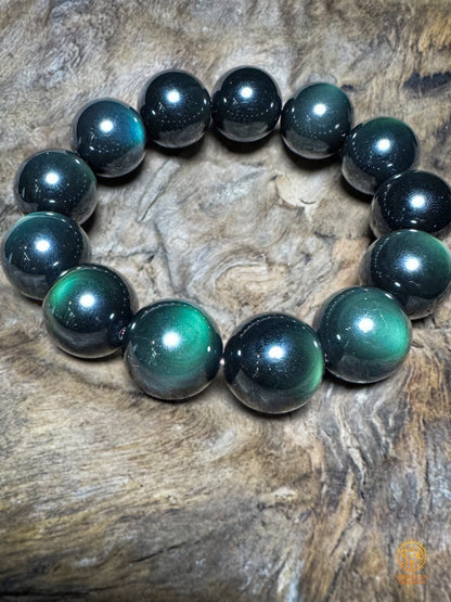 bracelet en obsidienne œil céleste naturelle exceptionnel
