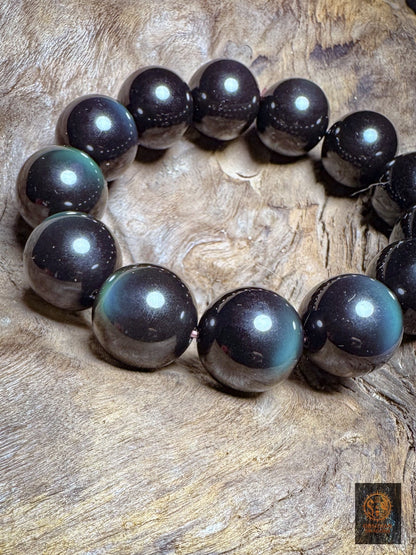 bracelet en obsidienne œil céleste naturelle exceptionnel