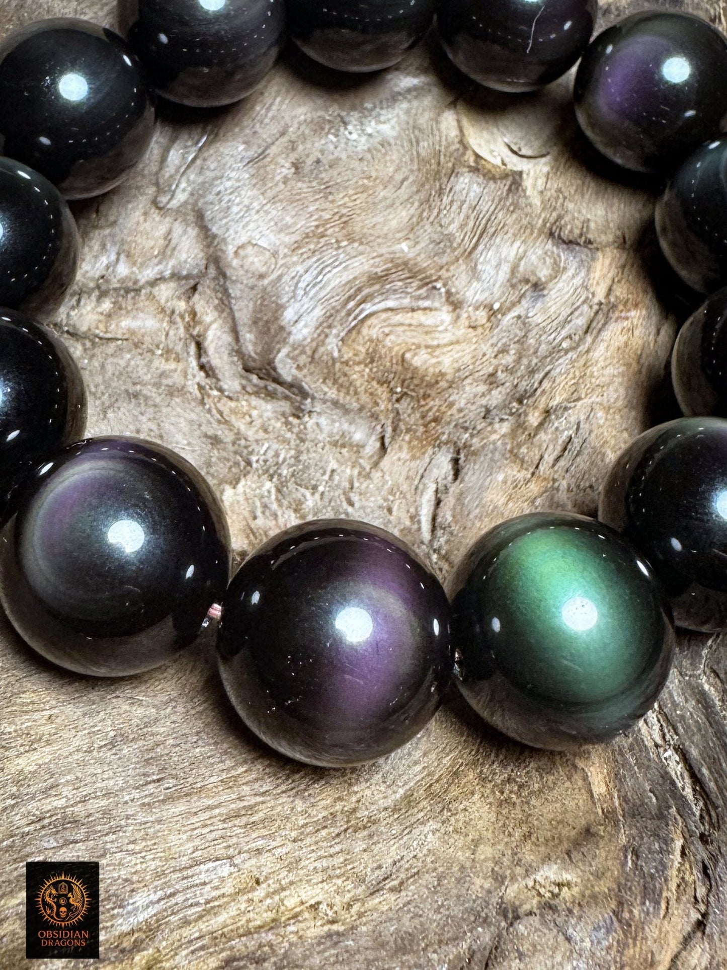 bracelet en obsidienne œil céleste naturelle exceptionnel