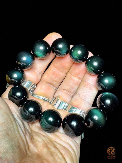 bracelet en obsidienne œil céleste naturelle exceptionnel