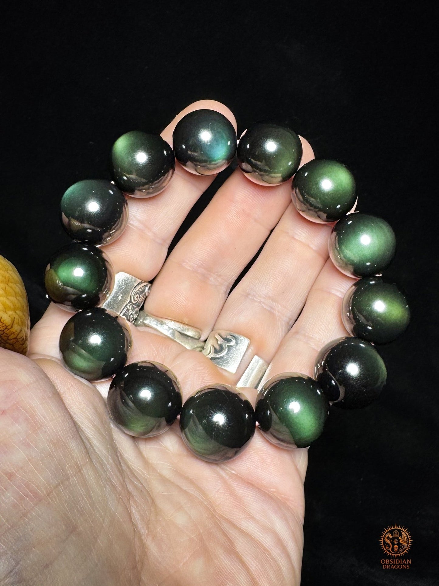 bracelet en obsidienne œil céleste naturelle exceptionnel