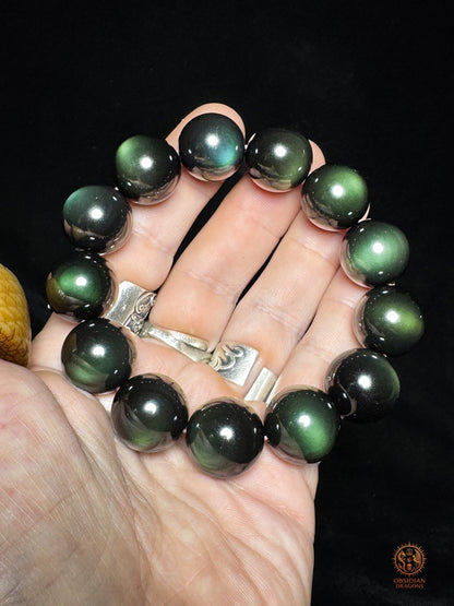bracelet en obsidienne œil céleste naturelle exceptionnel