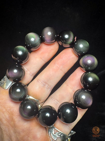 bracelet en obsidienne œil céleste naturelle exceptionnel