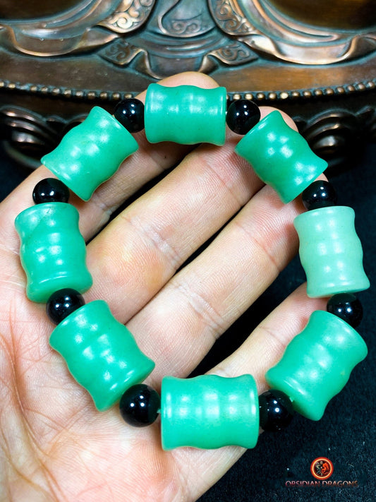 bracelet en jade néphrite naturel- taille bambou | obsidian dragons