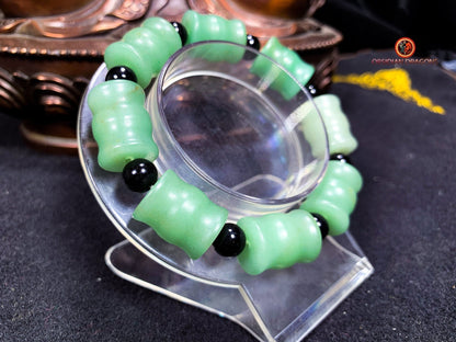 bracelet en jade néphrite naturel- taille bambou | obsidian dragons