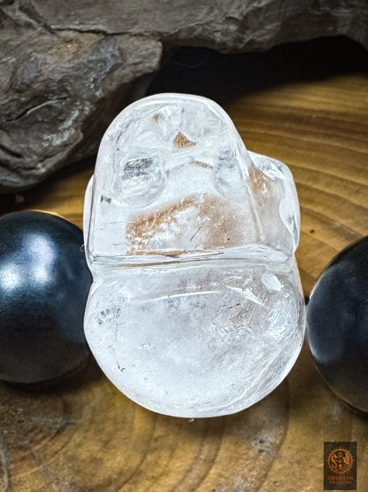 Collier mala crâne de cristal XXL – 18 perles d’ébène