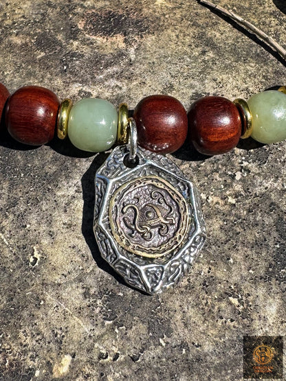 Collier talisman taoïste - épée de protection en jade noir