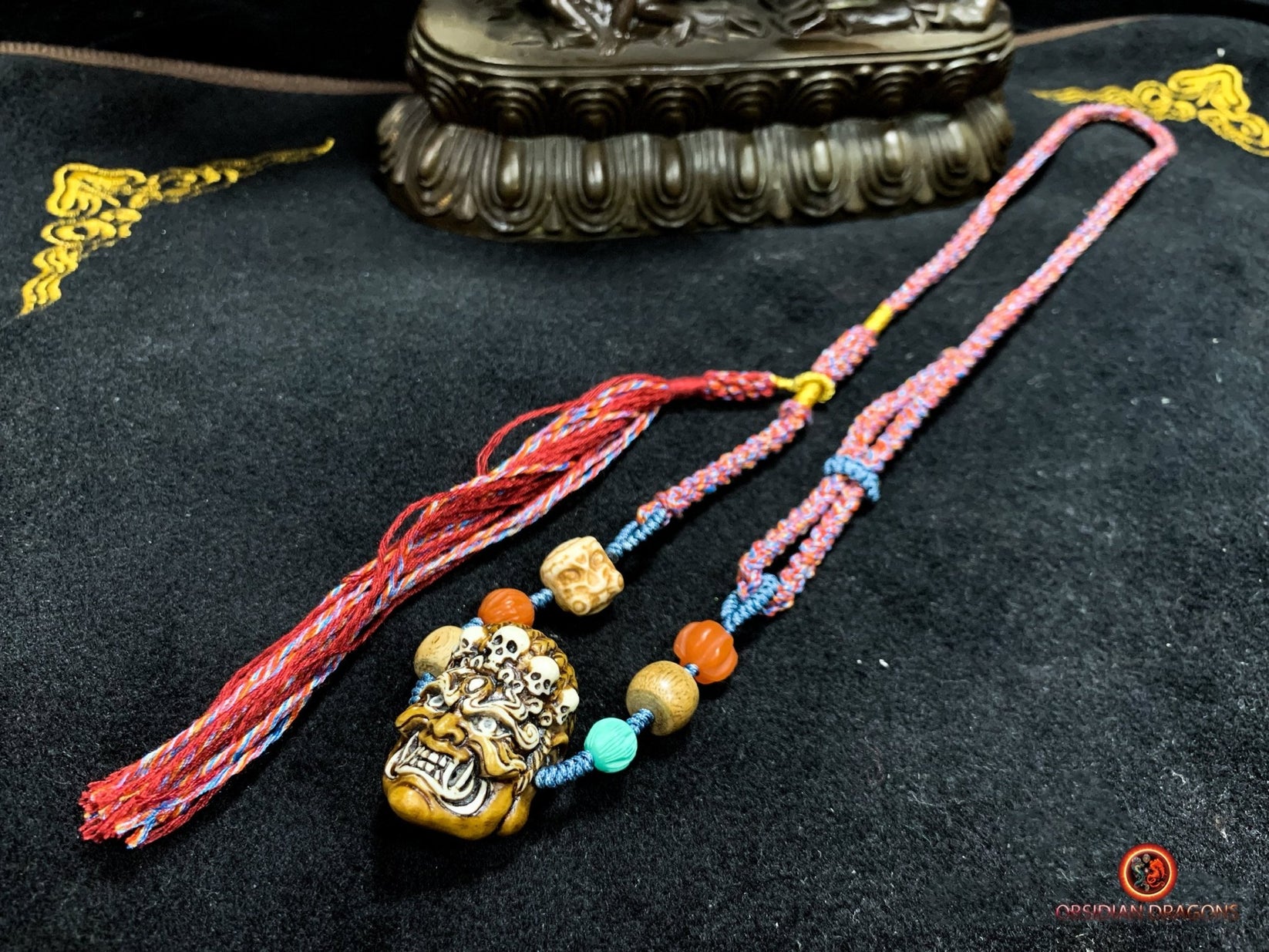 Grand Collier Tibétain Tibet Ou Népal Pierres Dures Argent M Grand Collier Tibétain Tibet Ou Népal Pierres Dures Argent M