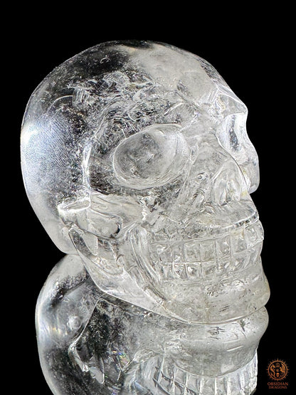 Crâne de cristal himalayen - Cristal de roche du Népal - obsidian dragons
