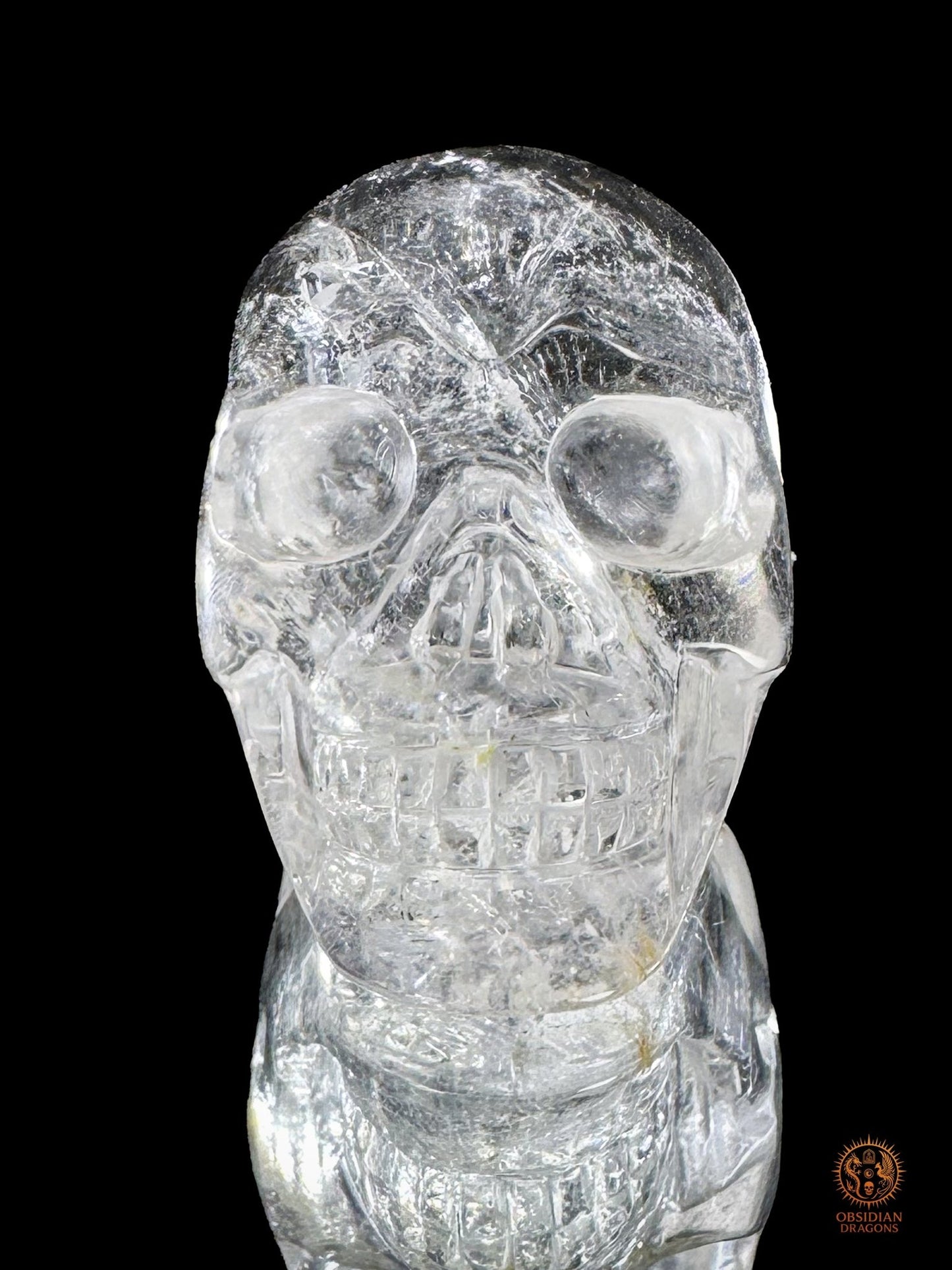 Crâne de cristal himalayen - Cristal de roche du Népal - obsidian dragons