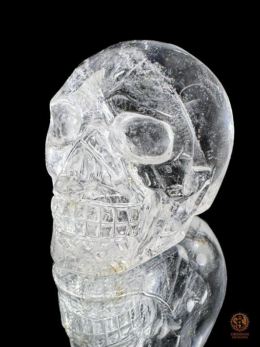 Crâne de cristal himalayen - Cristal de roche du Népal - obsidian dragons