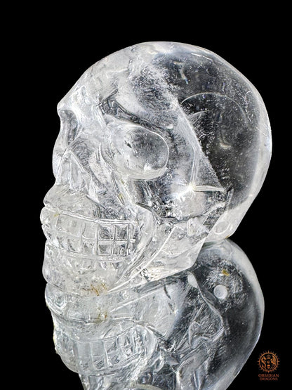 Crâne de cristal himalayen - Cristal de roche du Népal - obsidian dragons