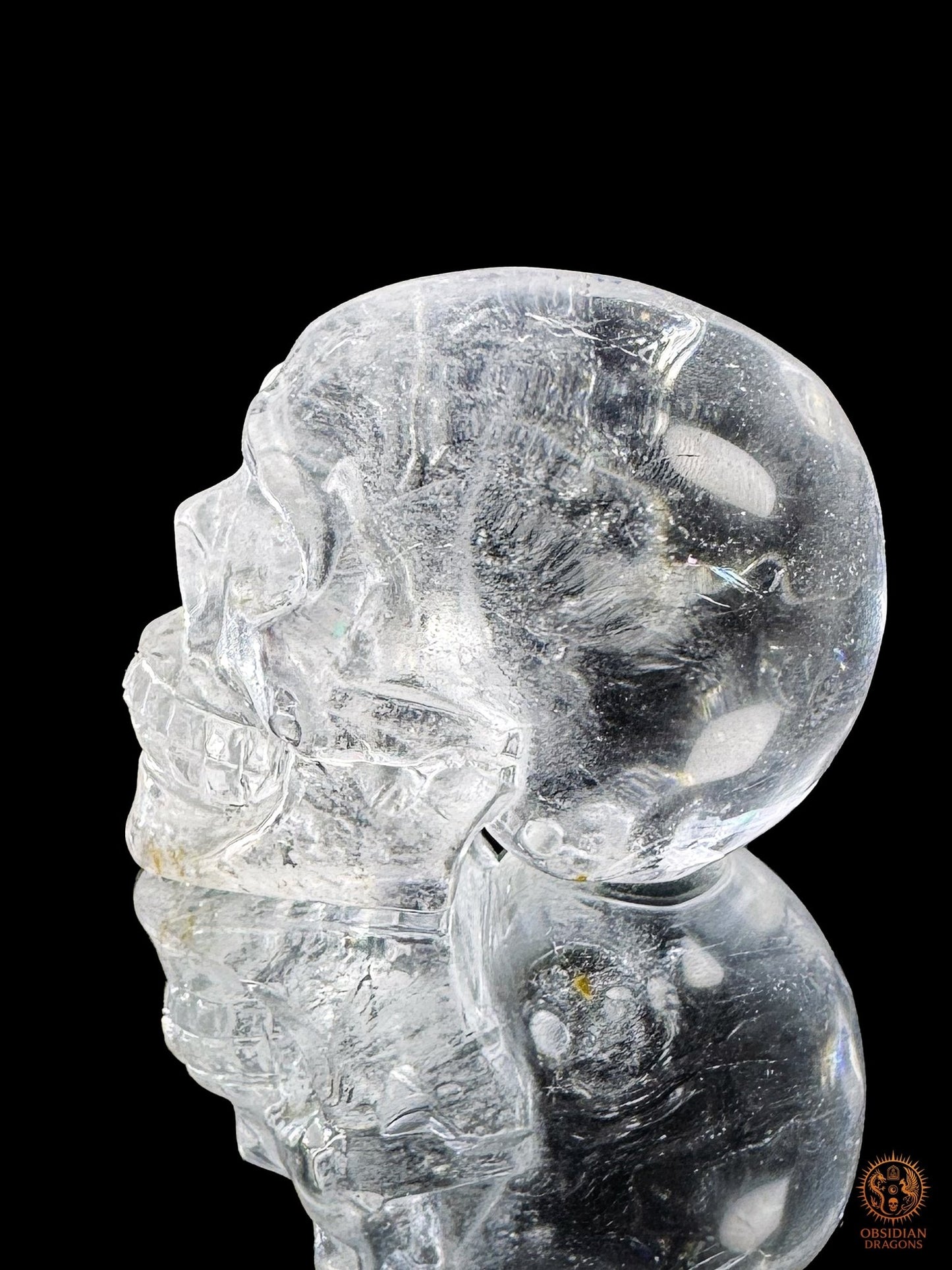 Crâne de cristal himalayen - Cristal de roche du Népal - obsidian dragons