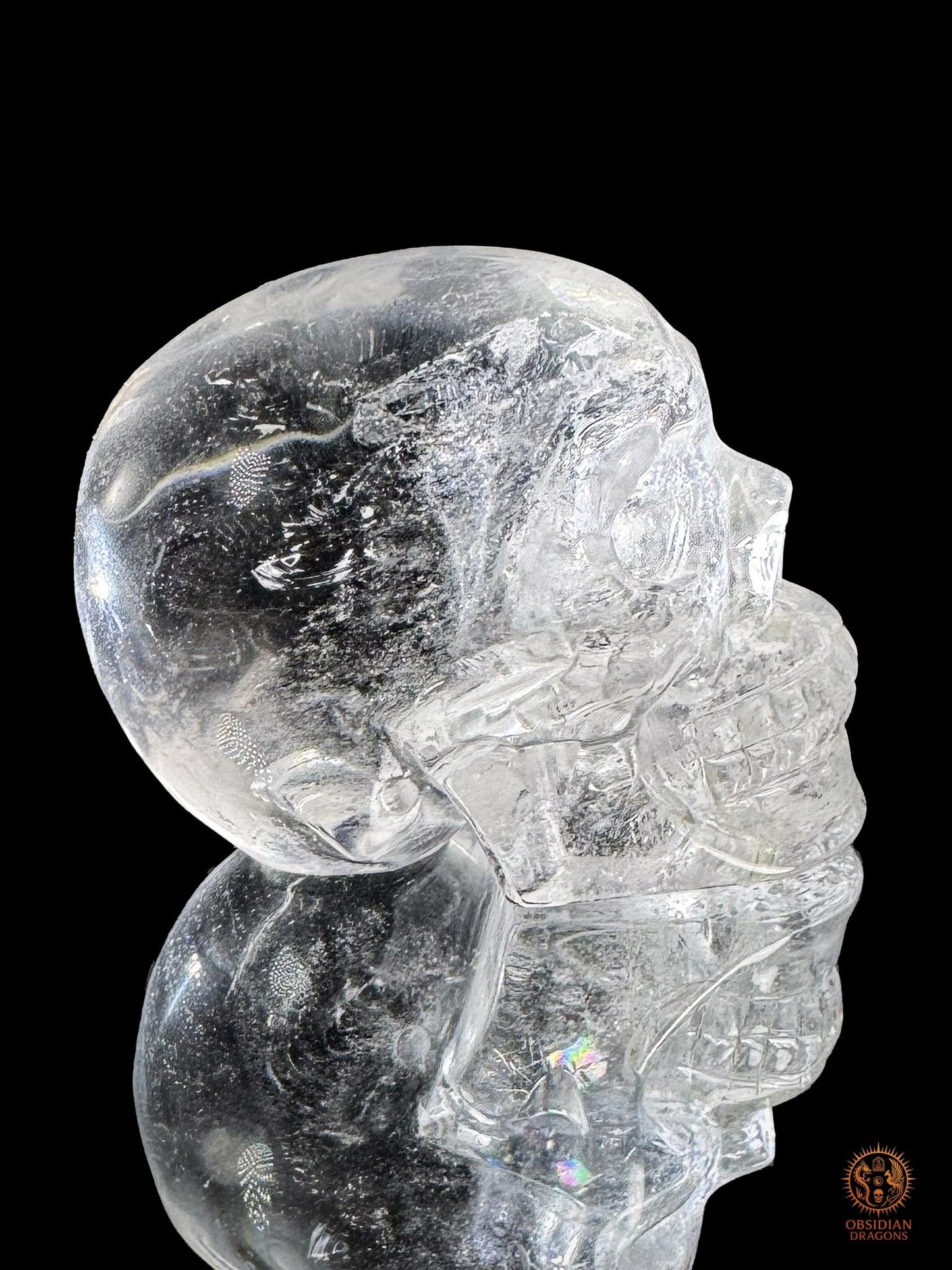 Crâne de cristal himalayen - Cristal de roche du Népal - obsidian dragons