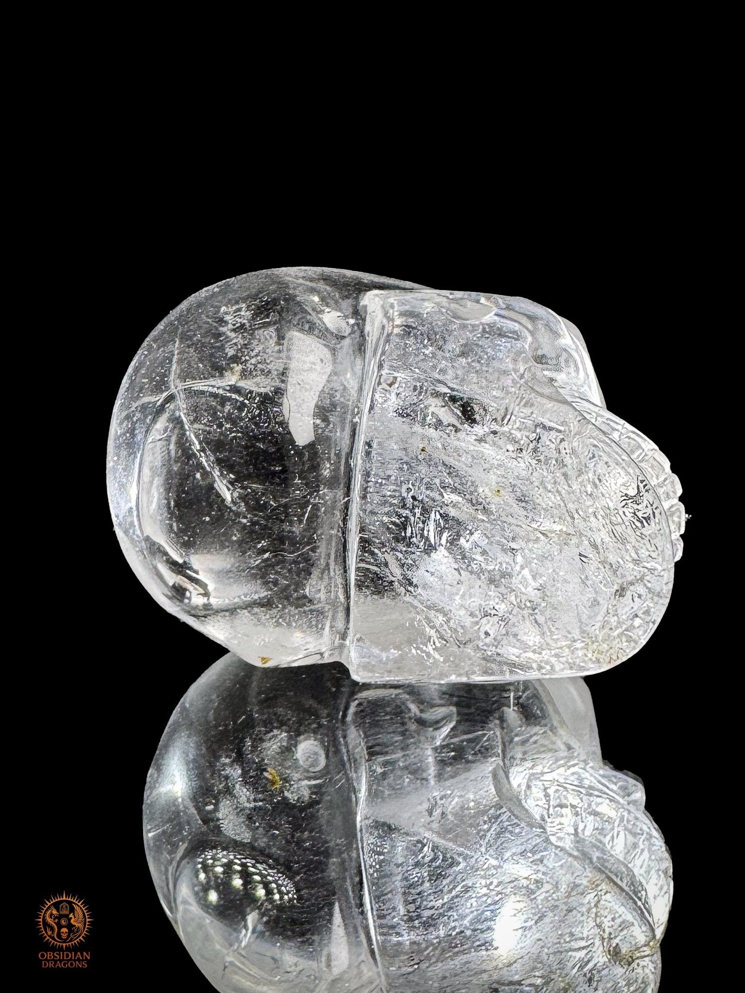Crâne de cristal himalayen - Cristal de roche du Népal - obsidian dragons