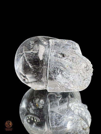 Crâne de cristal himalayen - Cristal de roche du Népal - obsidian dragons