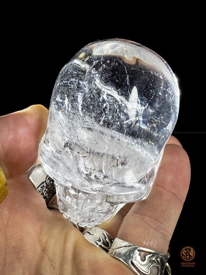 Crâne de cristal himalayen - Cristal de roche du Népal - obsidian dragons