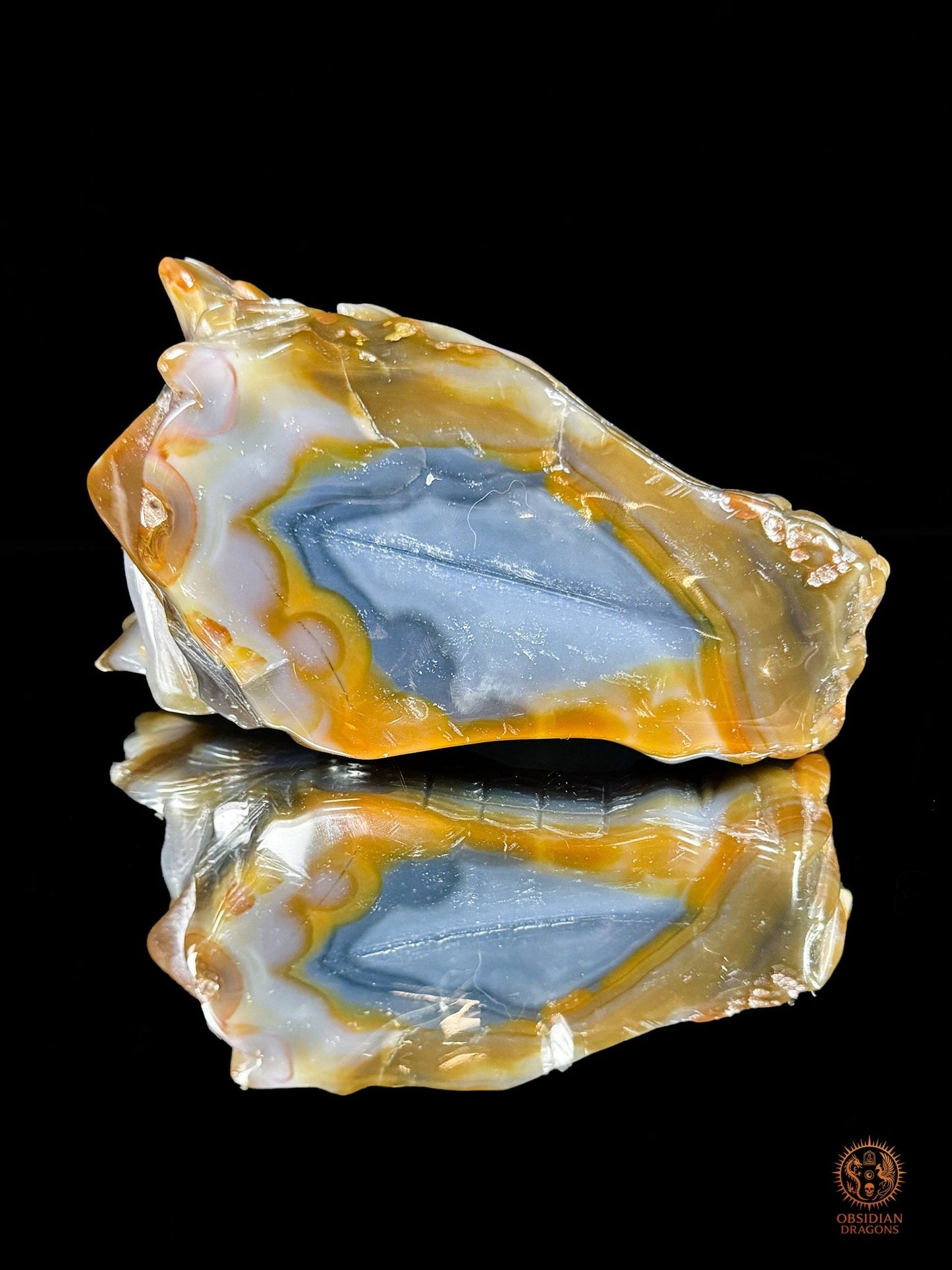 Crâne de dragon en géode de quartz, agate – Transmutation