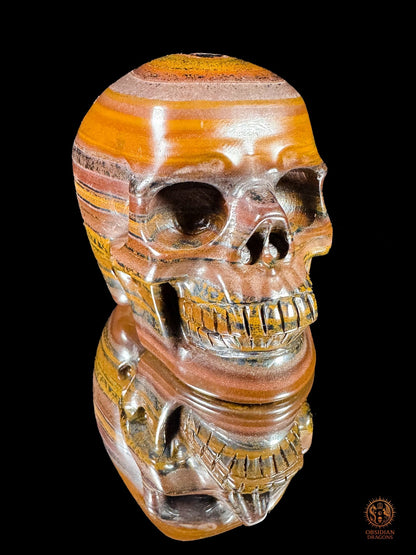 Crâne en œil de fer d’Australie (Tiger Iron) – Pièce unique | obsidian dragons