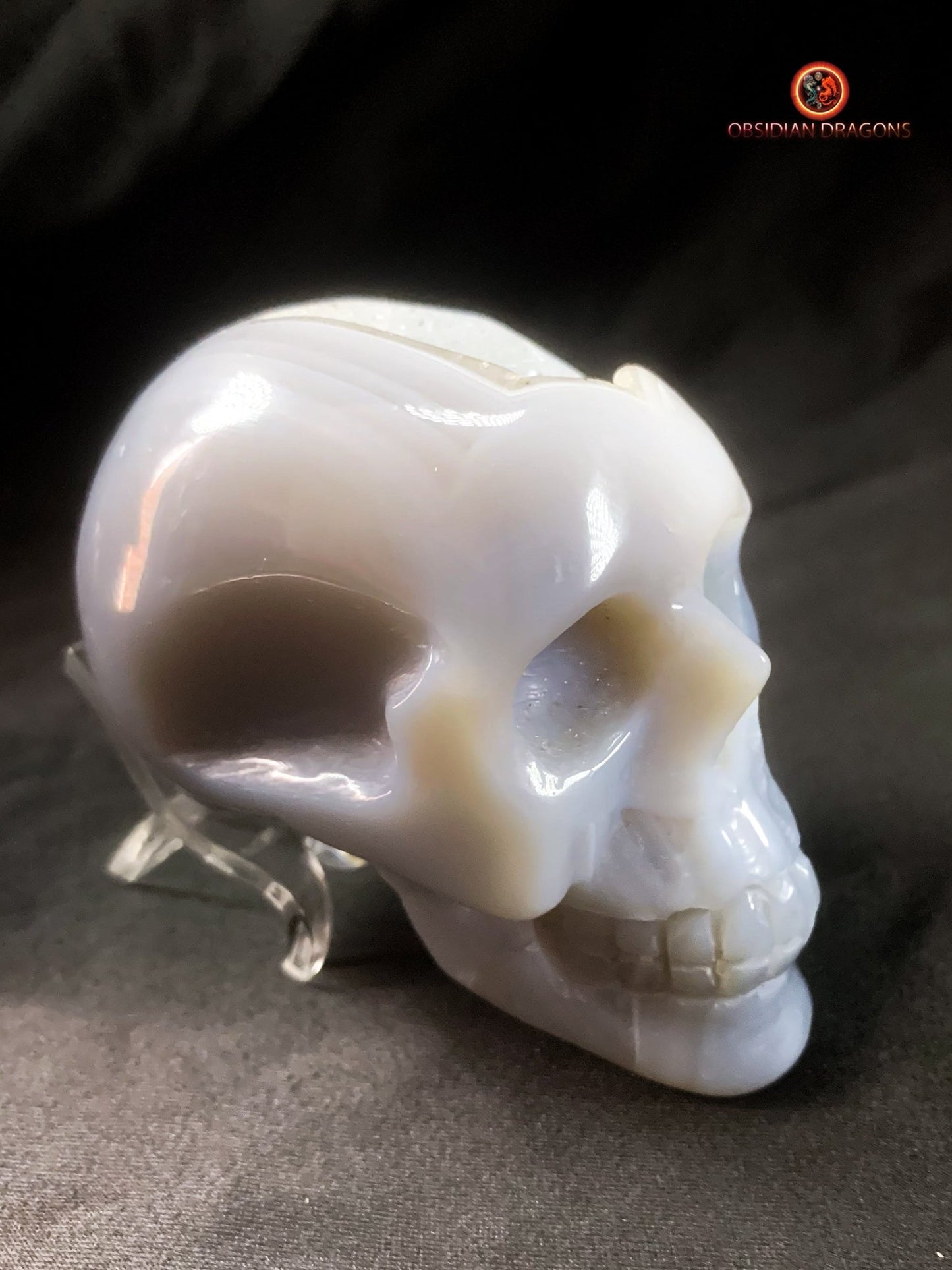 Petit crâne de cristal- géode de quartz- Artisanal | obsidian dragons