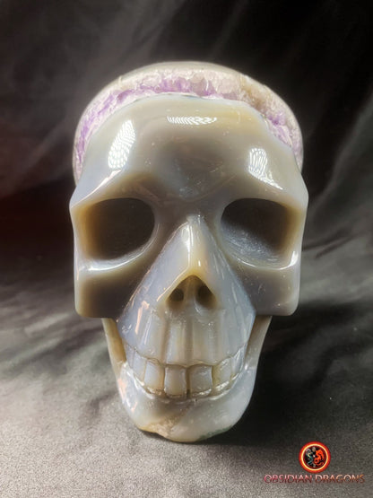 Crâne de cristal- Géode d'améthyste- Unique et artisanal | obsidian dragons