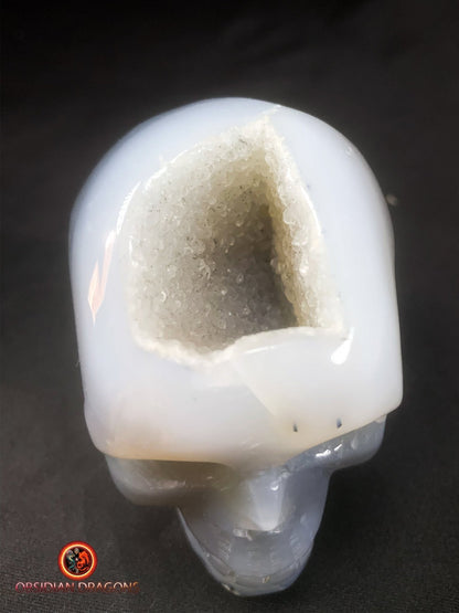 Crâne de cristal dans une géode de quartz- Unique | obsidian dragons
