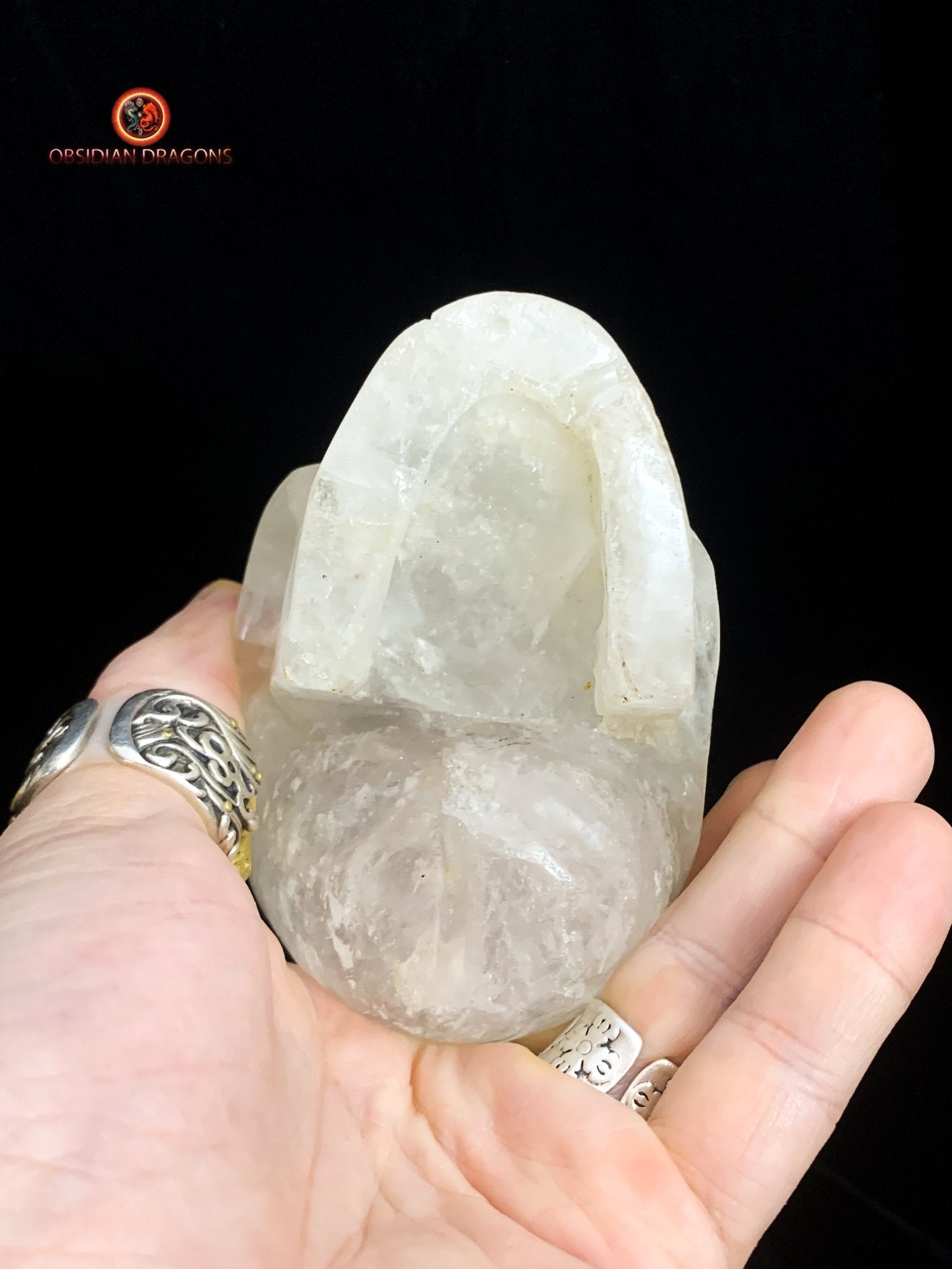Crâne de cristal de roche Himalayen- Connexion profonde | obsidian dragons