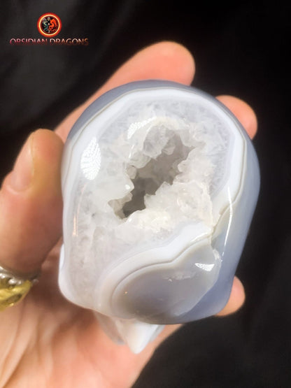 Crâne de cristal- Géode de quartz- Artisanal | obsidian dragons