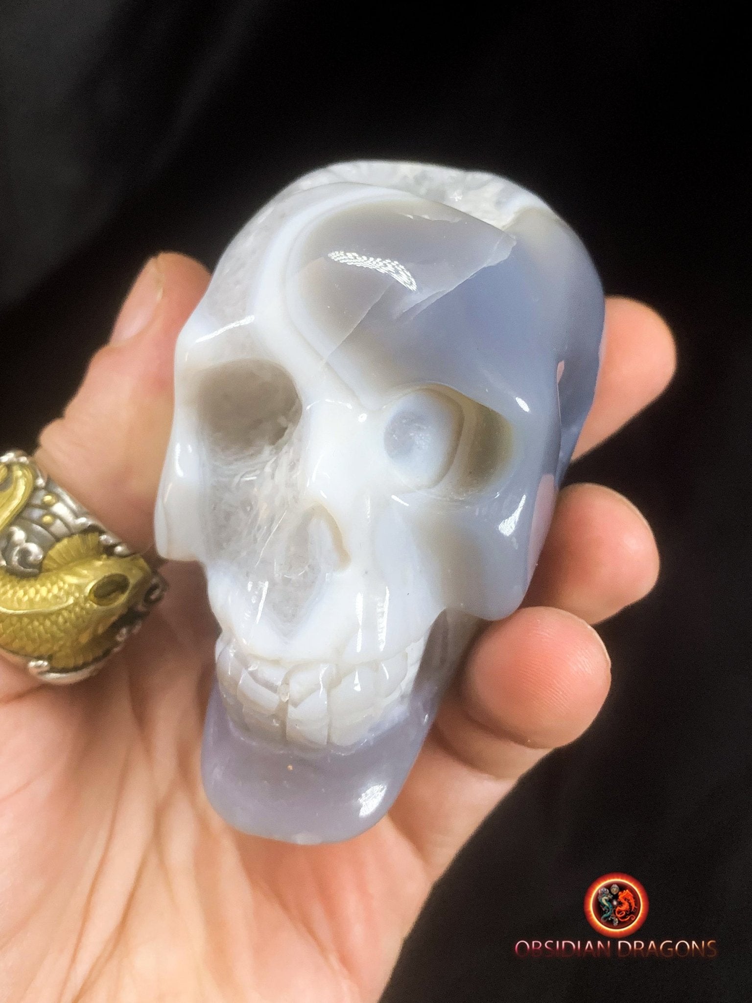 Crâne de cristal- Géode de quartz- Artisanal | obsidian dragons